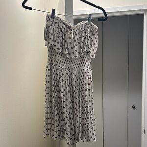 Jack by BB Dakota Strapless Dress in Cream and Red